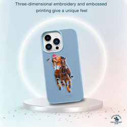 iPhone Jockey Series Genuine Santa Barbara Leather Case - Siera Blue