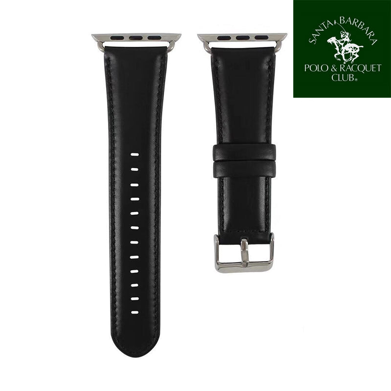 iWatch Brant Series Genuine Santa Barbara Leather Strap - Black