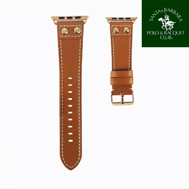 iWatch Dempsey Series Genuine Santa Barbara Leather Strap - Brown