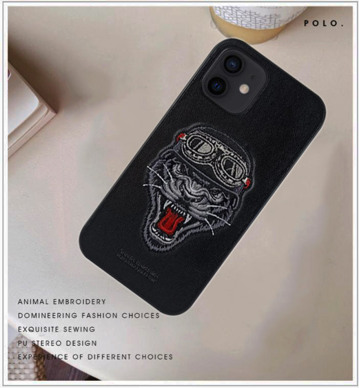 iPhone 12 Pro Max Patti Series Genuine Santa Barbara Leather Case - leopard