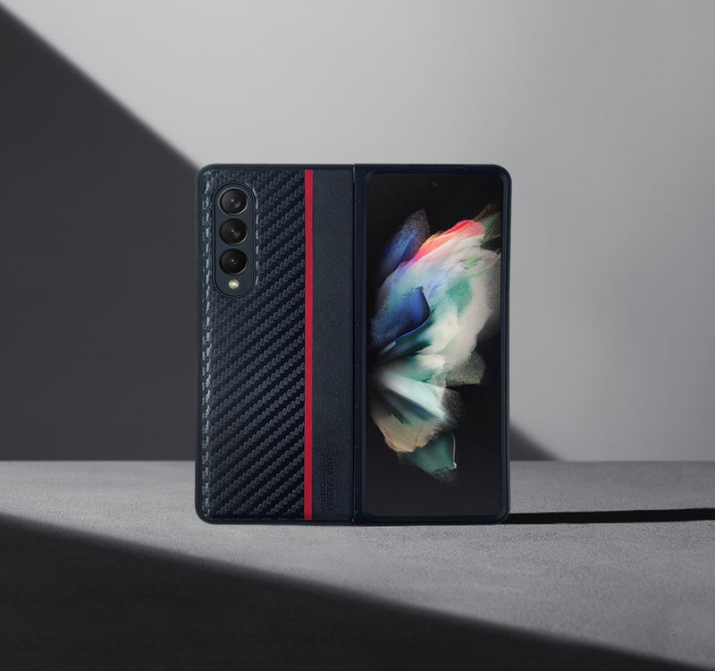Galaxy Z Fold 3 Hazel Fiber Grain Genuine Santa Barbara Leather Case