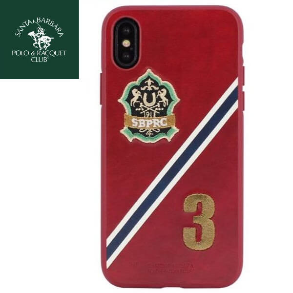 iPhone XS Max Third Series Genuine Santa Barbara Leather Case - Red
