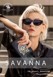 iPhone 15 Plus Savanna Series Genuine Santa Barbara Leather Case