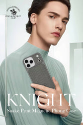 iPhone 17 Pro Max Knight Series Genuine Santa Barbara Leather Case
