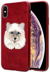 iPhone XS Max Savanna Series Genuine Santa Barbara Leather Case - Cat