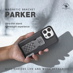iPhone 13 Parker Magnetic Bracket Genuine Santa Barbara Leather Case