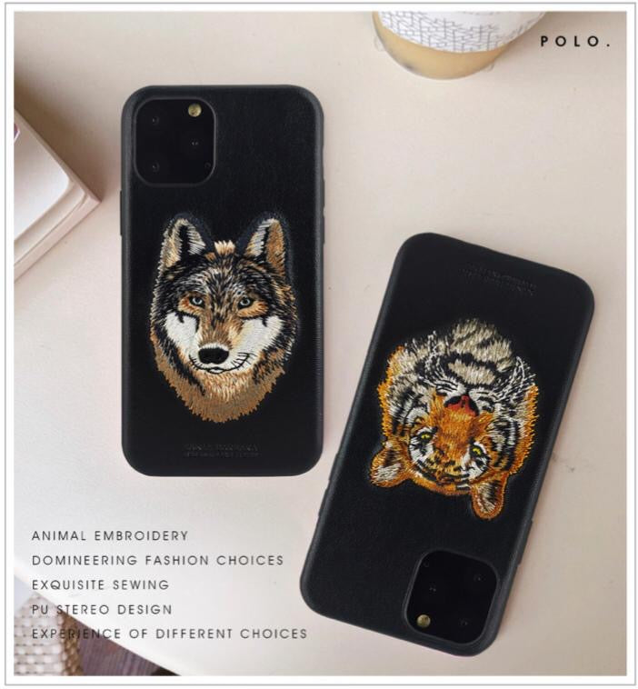 iPhone 12 Pro Savanna Series Genuine Santa Barbara Leather Case - Wolf