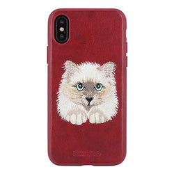 iPhone XS Savanna Series Genuine Santa Barbara Leather Case - Cat
