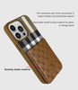 iPhone 14 Pro Max Classic Plaid Genuine Santa Barbara Leather Case