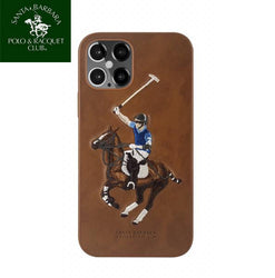 iPhone 12 Pro Max Jockey Series Genuine Santa Barbara Leather Case - Brown
