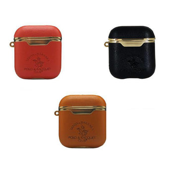 Santa Barbara Classic Plaid Series Genuine Leather Red Case For